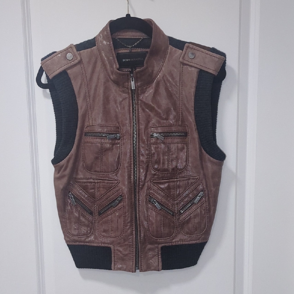 BCBGMaxAzria Brown and Black Vest